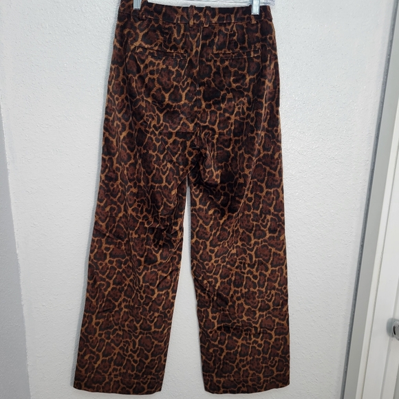 J Crew Washed velvet wide-leg trouser in jaguar print CQ057 Size 00 NWT - Picture 7 of 9